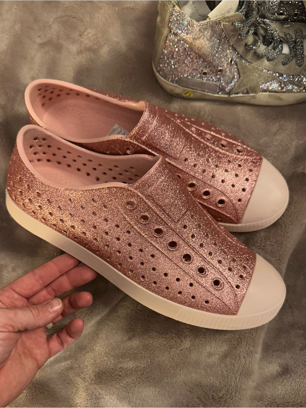 Pink Glitter Native size 11 women’s